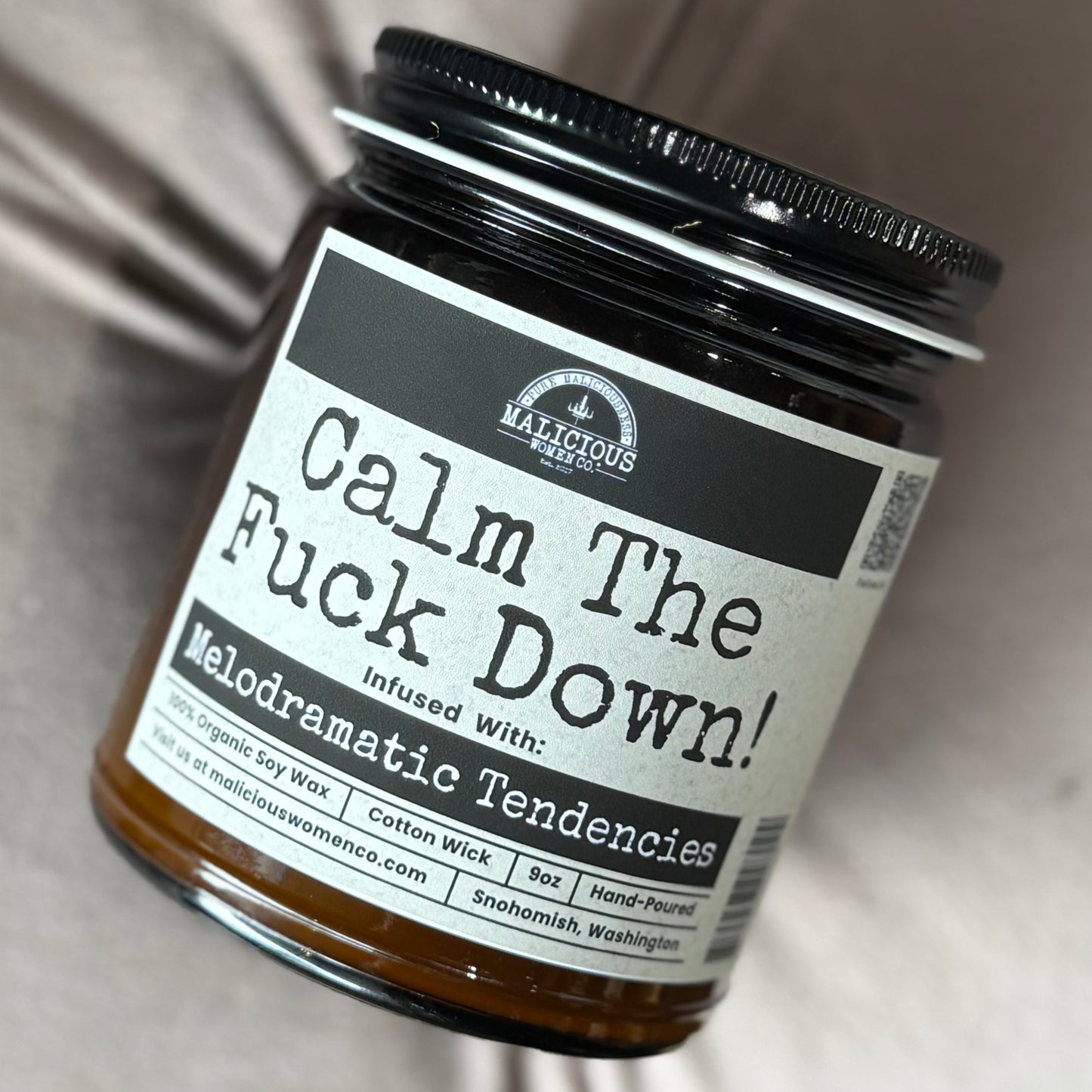 Calm The F*ck Down 9oz Funny Candle Malicious Women Co