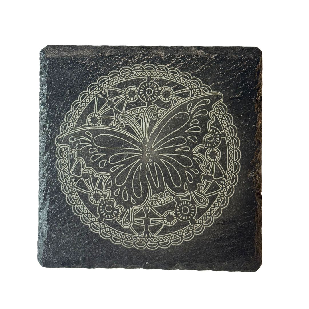 Coasters Mandala Butterfly Set of 4