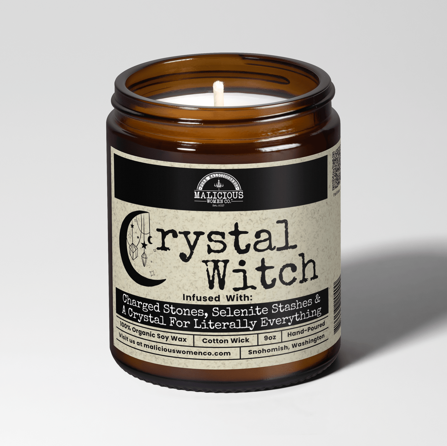 Crystal Witch 9oz Witch Candle Malicious Women Co