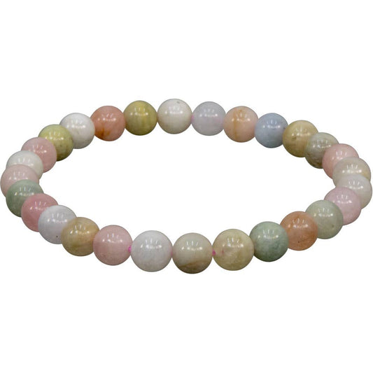 Bracelet 6-7mm Round Beads - Morganite