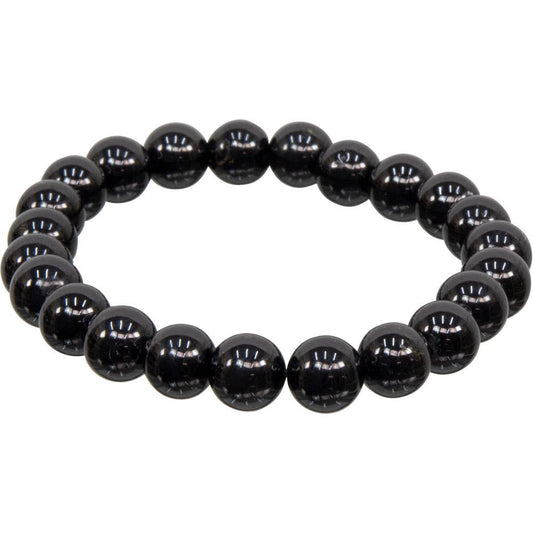 Bracelet 8mm Round Beads - Black Tourmaline
