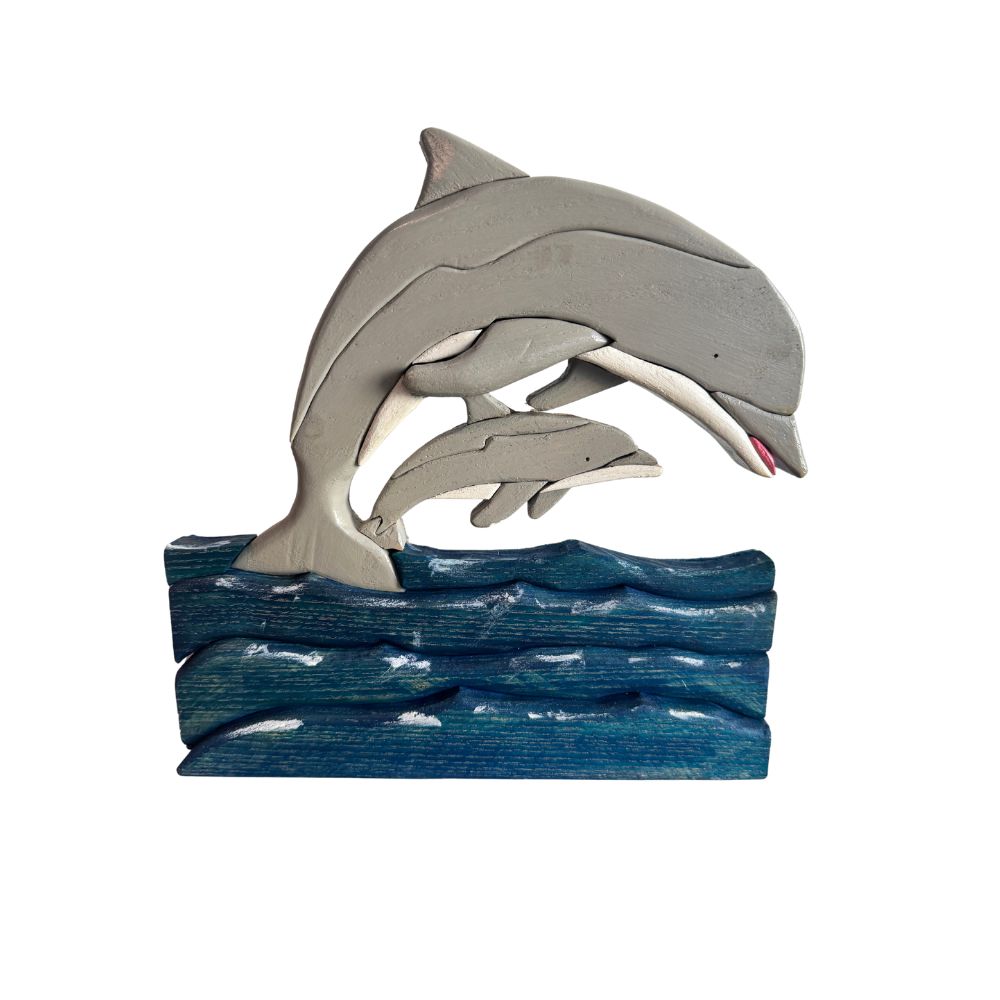 Handcrafted Dolphin Family
