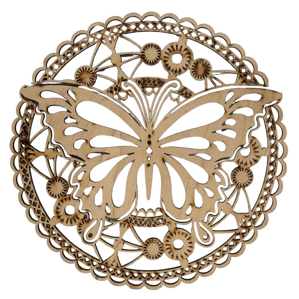 Wooden Mandala Butterfly