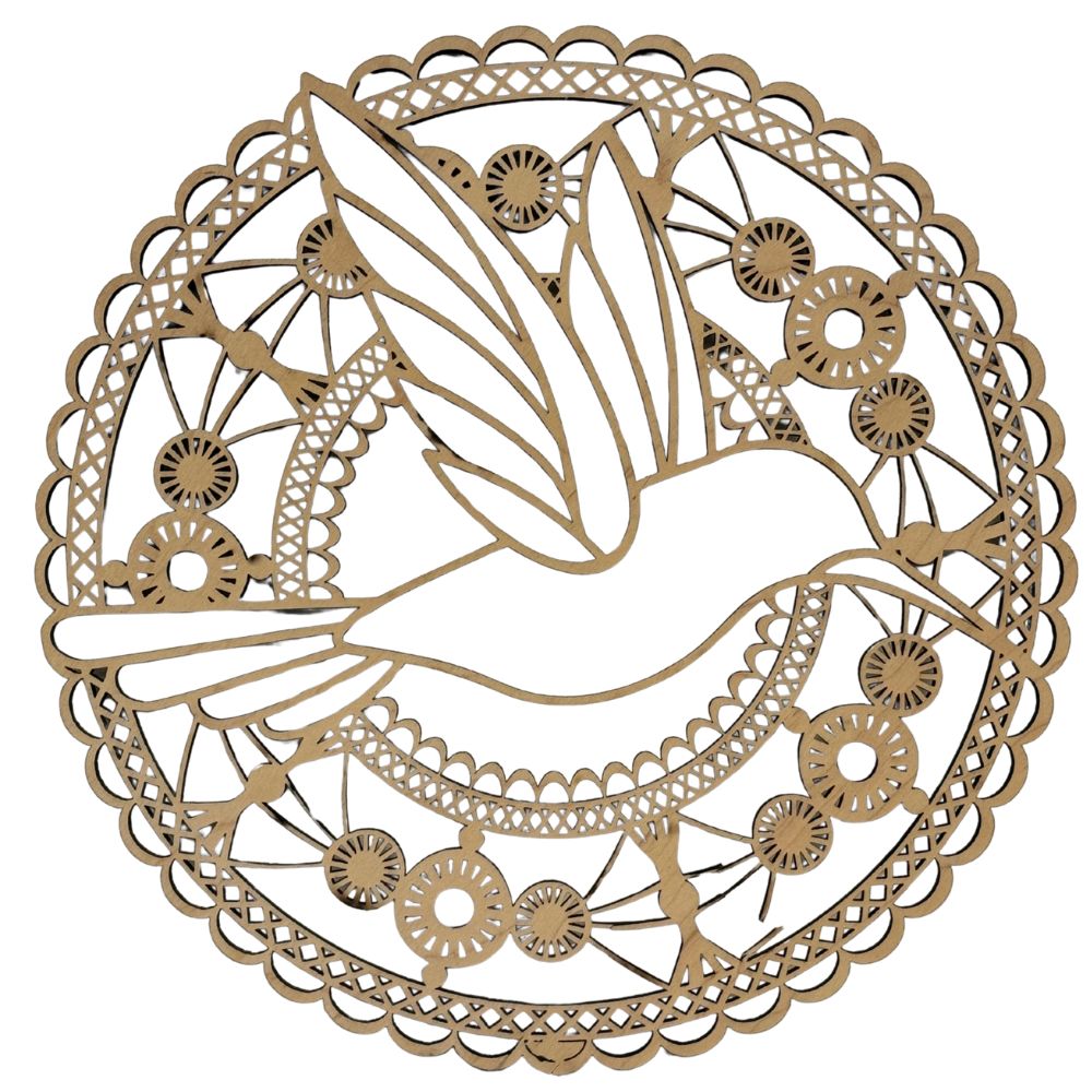 Wooden Mandala Hummingbird