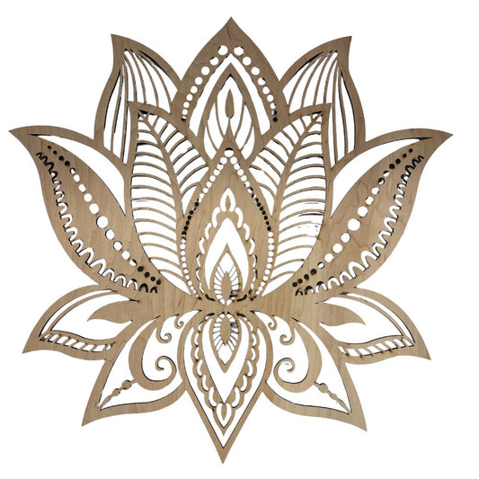 Wooden Mandala Lotus Flower