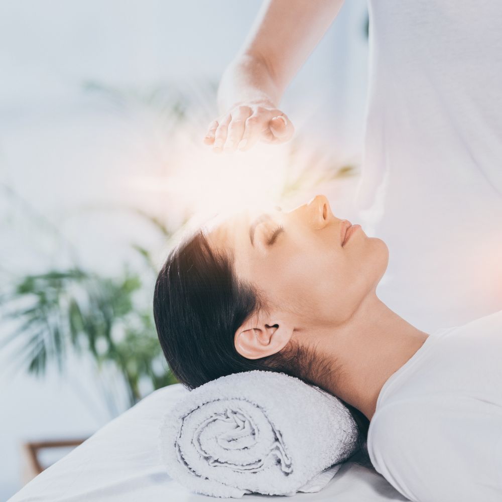 woman in a Reiki session