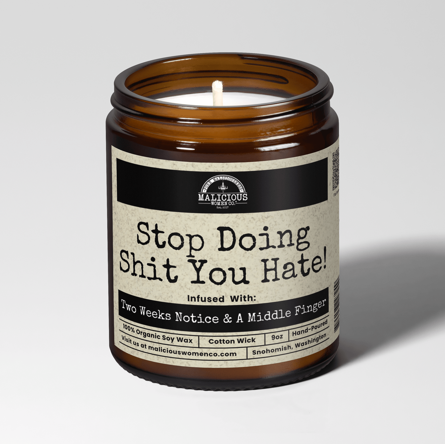 Stop Doing Sh*t You Hate 9oz Mental Health Candle Malicious Women Co