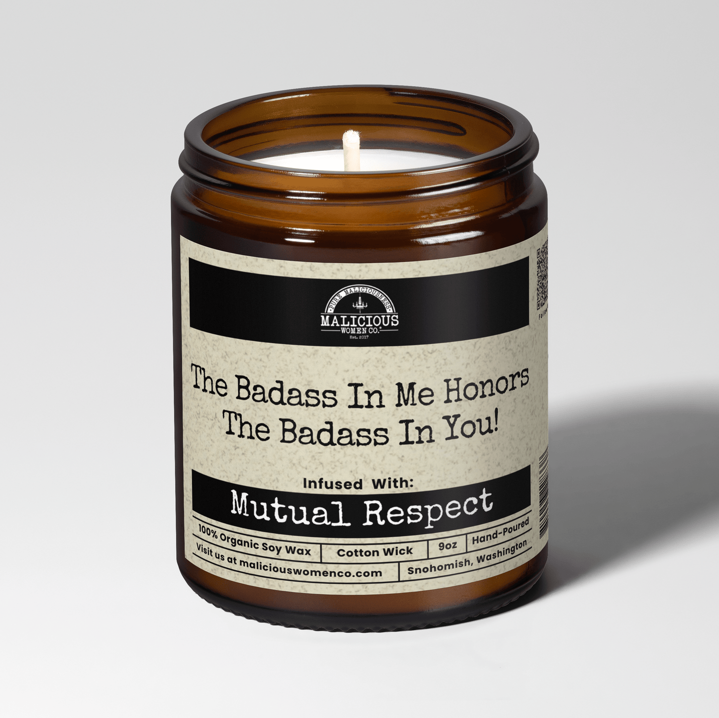 The Badass In Me Honors The Badass In You 9oz Bestie Candle Malicious Women Co